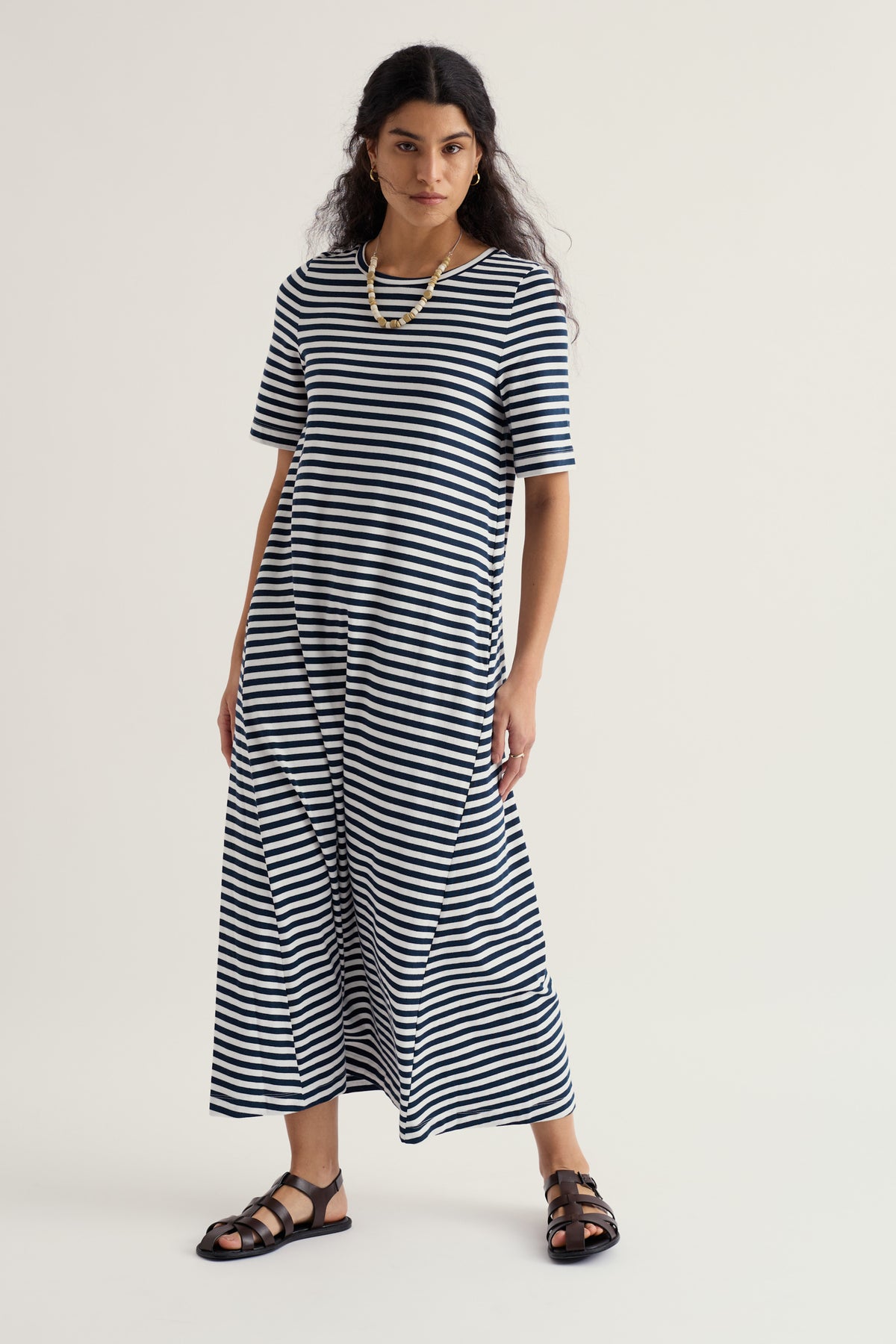 Ivey Yarn-Dyed GOTS Organic Cotton T-Shirt Dress