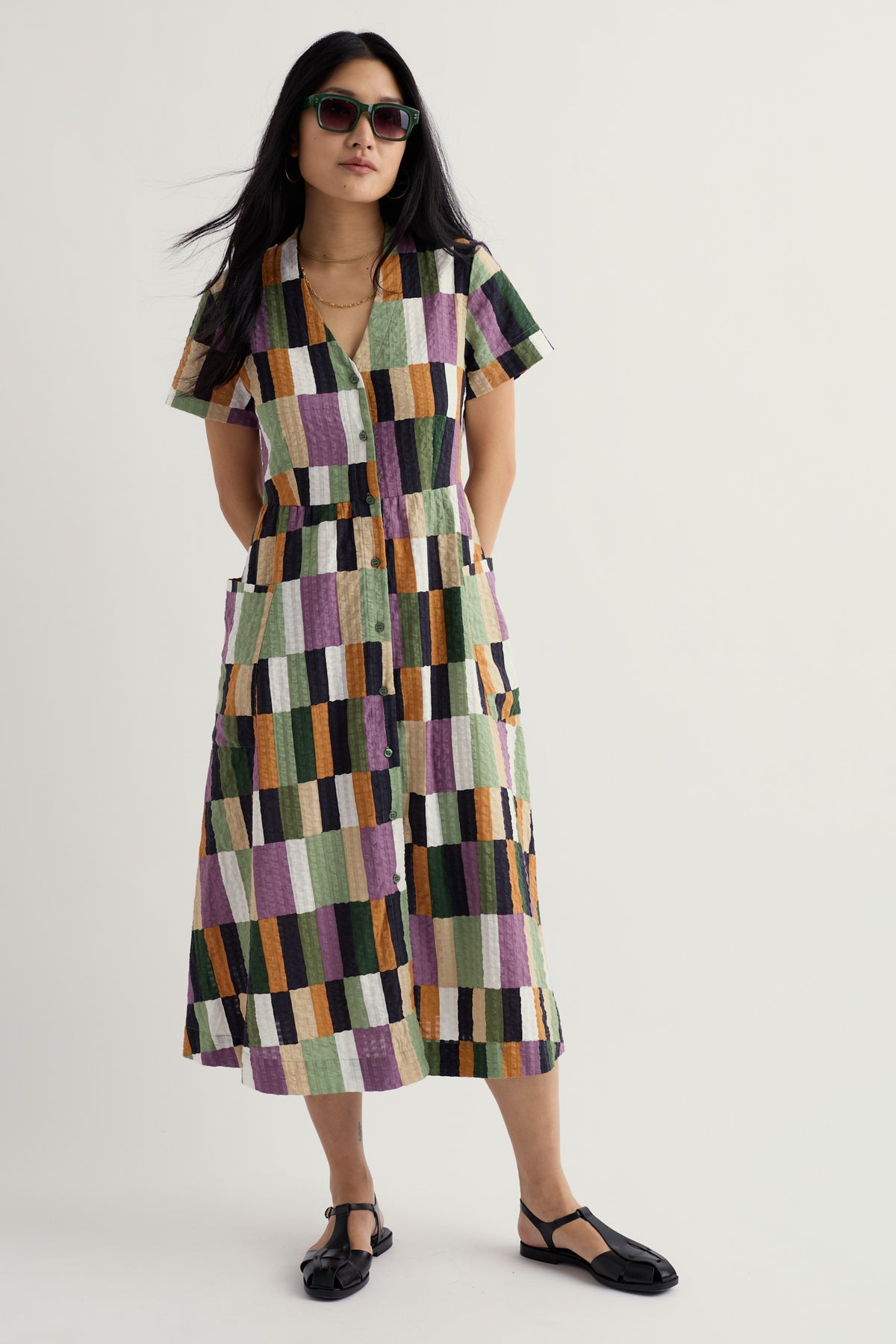 Fowen Shirt-Style Midi Dress