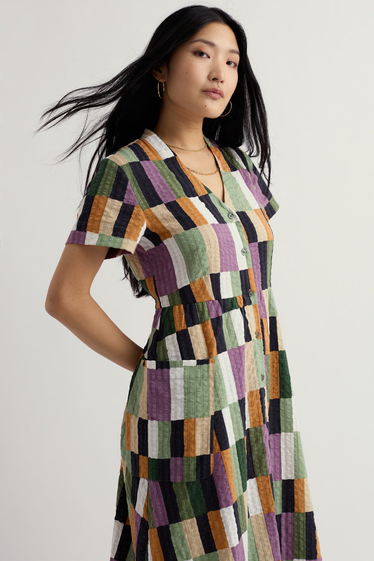 Fowen Shirt-Style Midi Dress