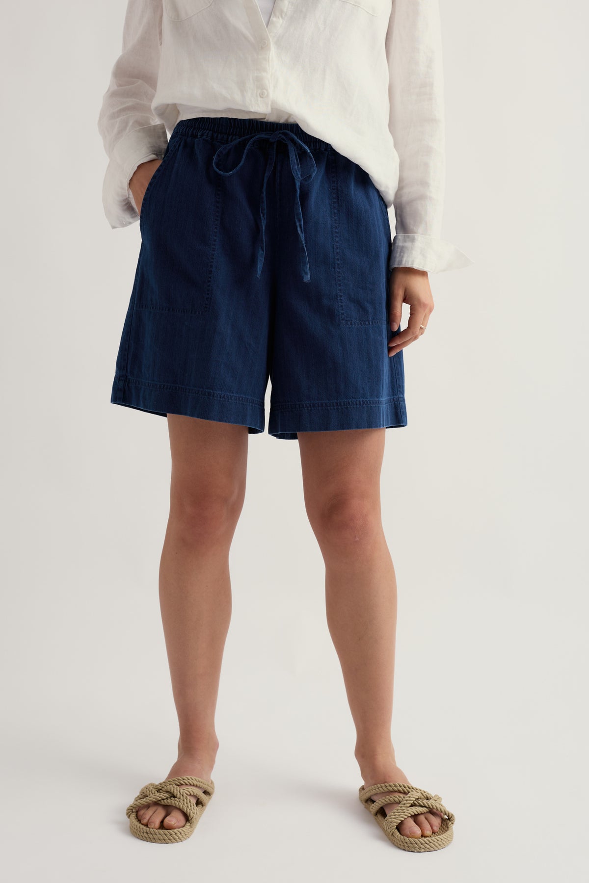 Eskelli Wide Leg Denim Shorts