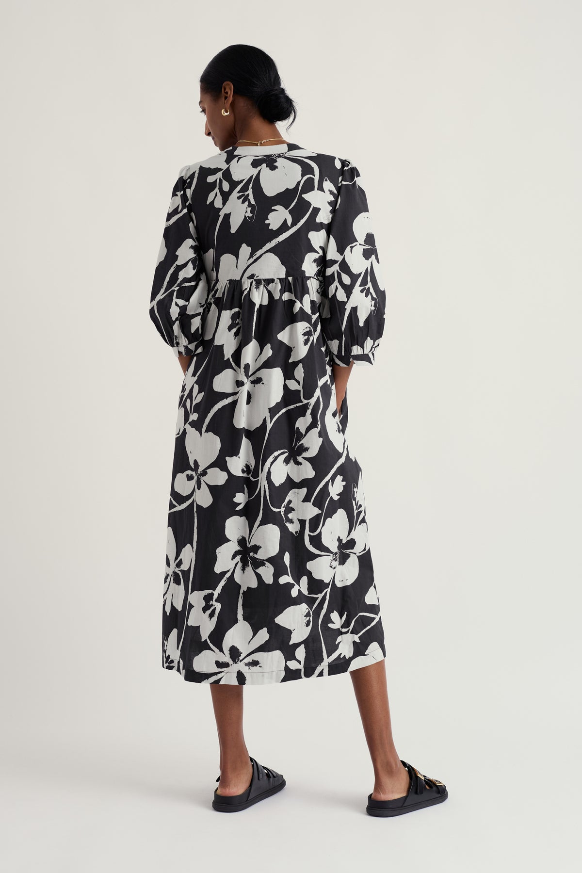 Earth Colours Poplin Midi Dress in GOTS Organic Cotton