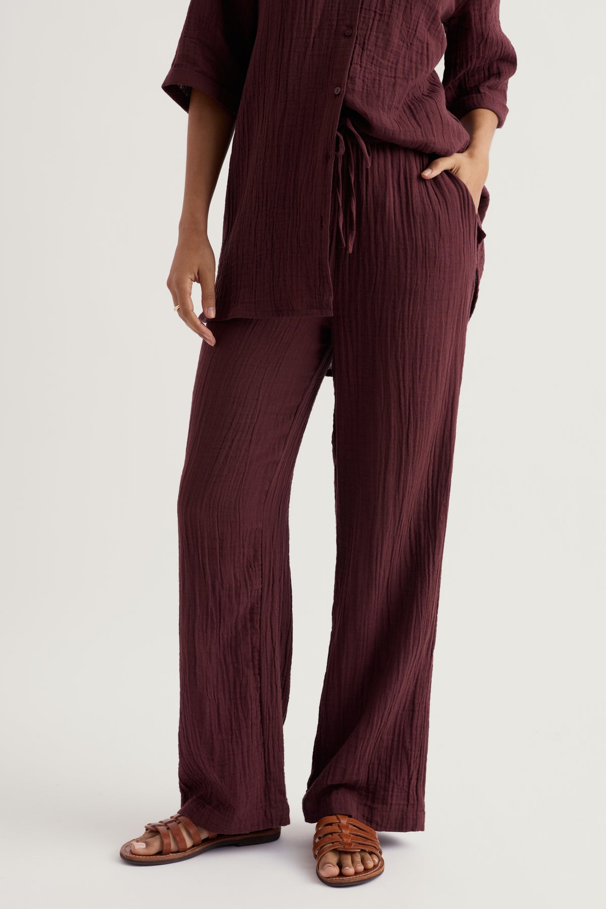 Tide Flow Wide Leg Organic Cotton Trousers