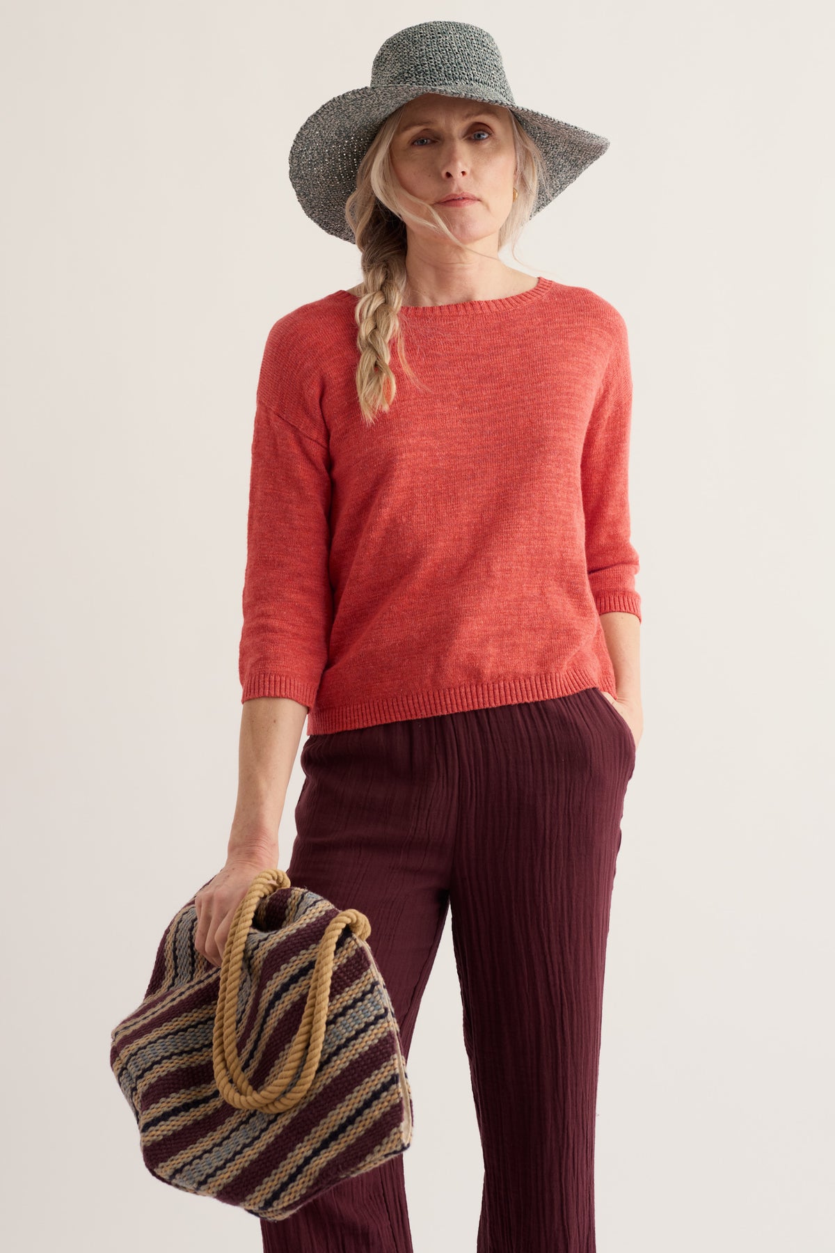 Knavock Plain Jumper Made With Linen & Organic Cotton