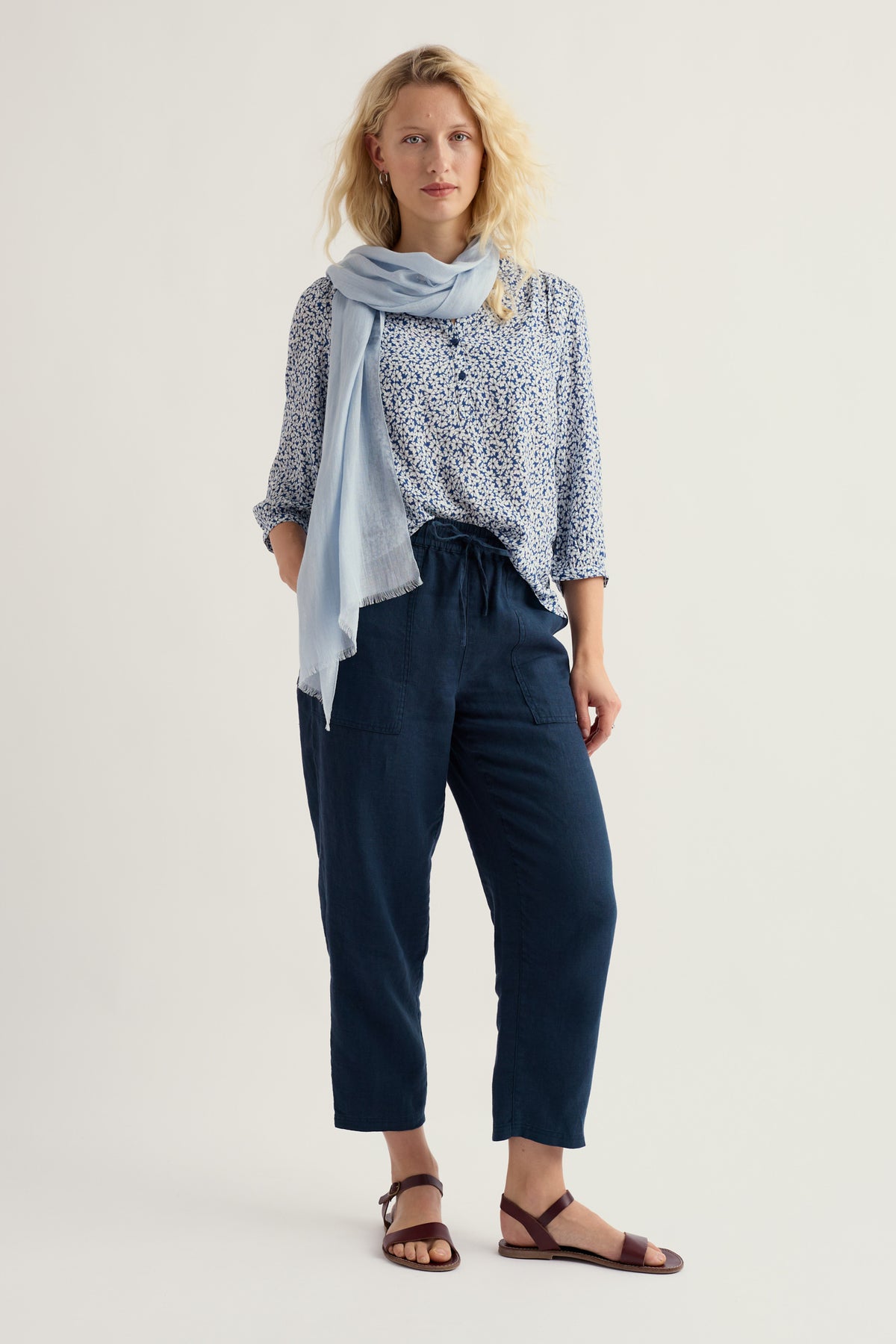 Sholl Organic Cotton Poplin Tapered Trousers