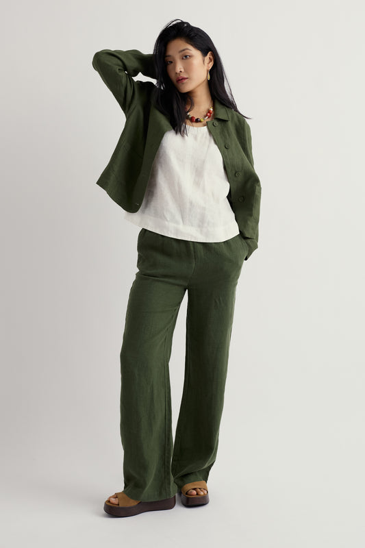 Tide Flow Wide Leg Linen Trousers
