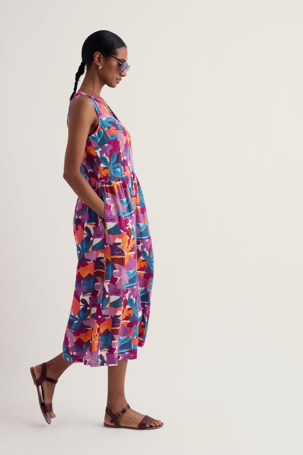 Lowland Heather Sleeveless Linen Dress