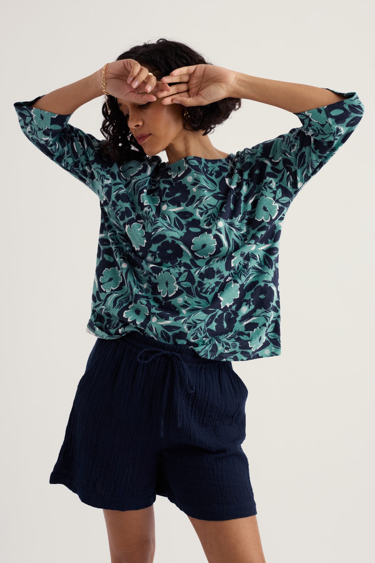 Tremayne Quay Print Jersey Top in GOTS Organic Cotton