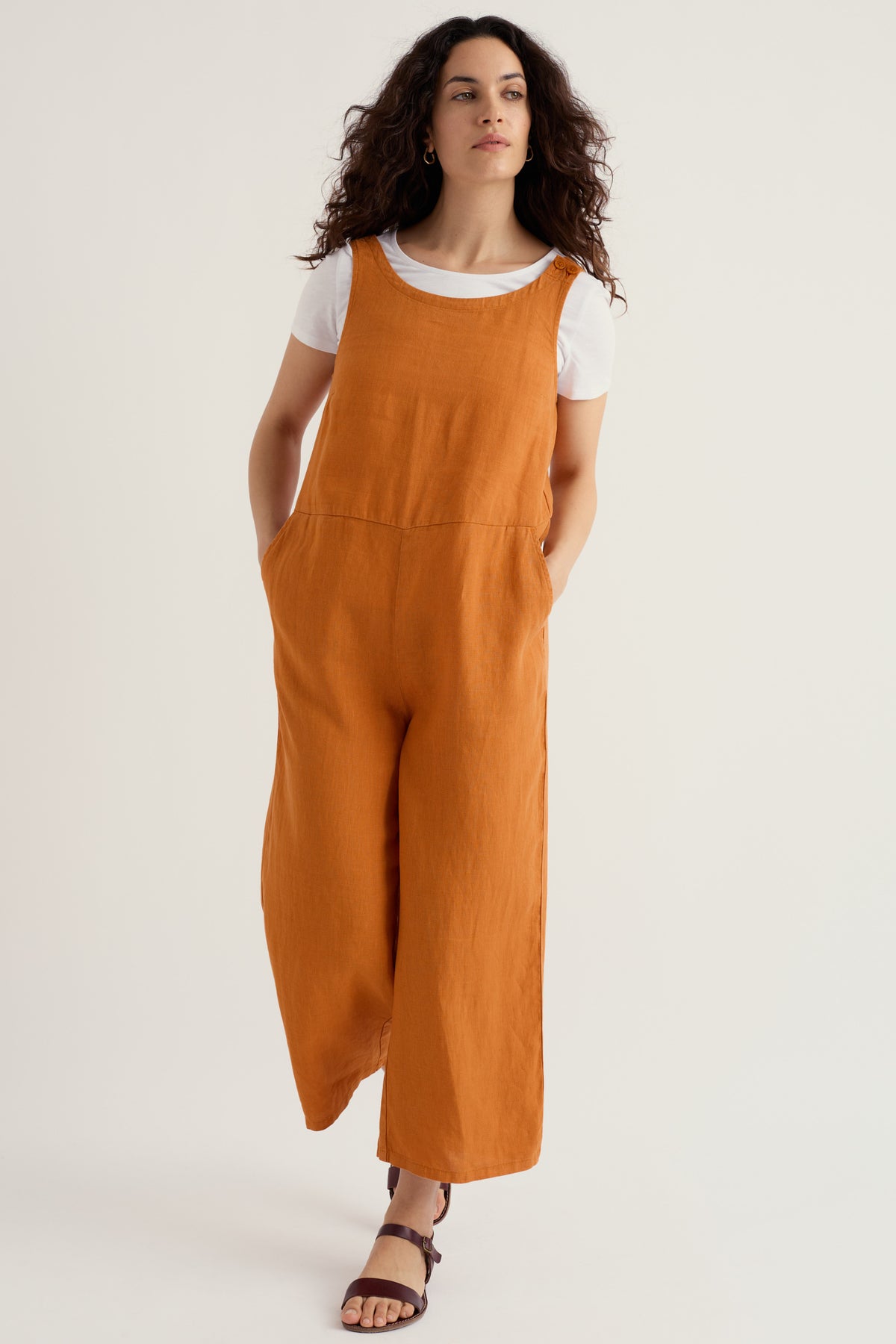 Salt Air Wide Leg Linen Jumpsuit