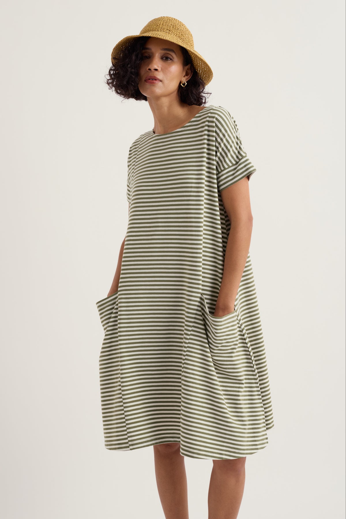 Mill Pool Short Sleeve Jersey Swing Dress