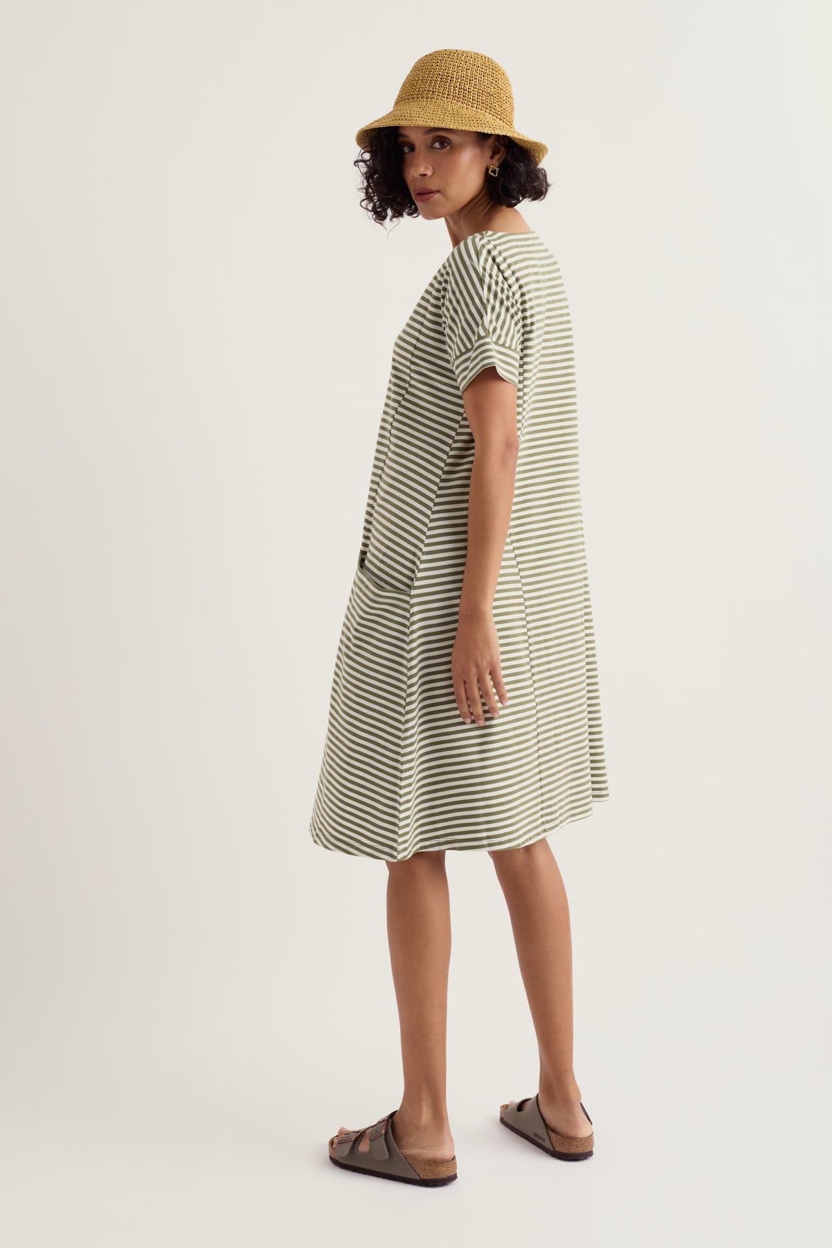Mill Pool Short Sleeve Jersey Swing Dress