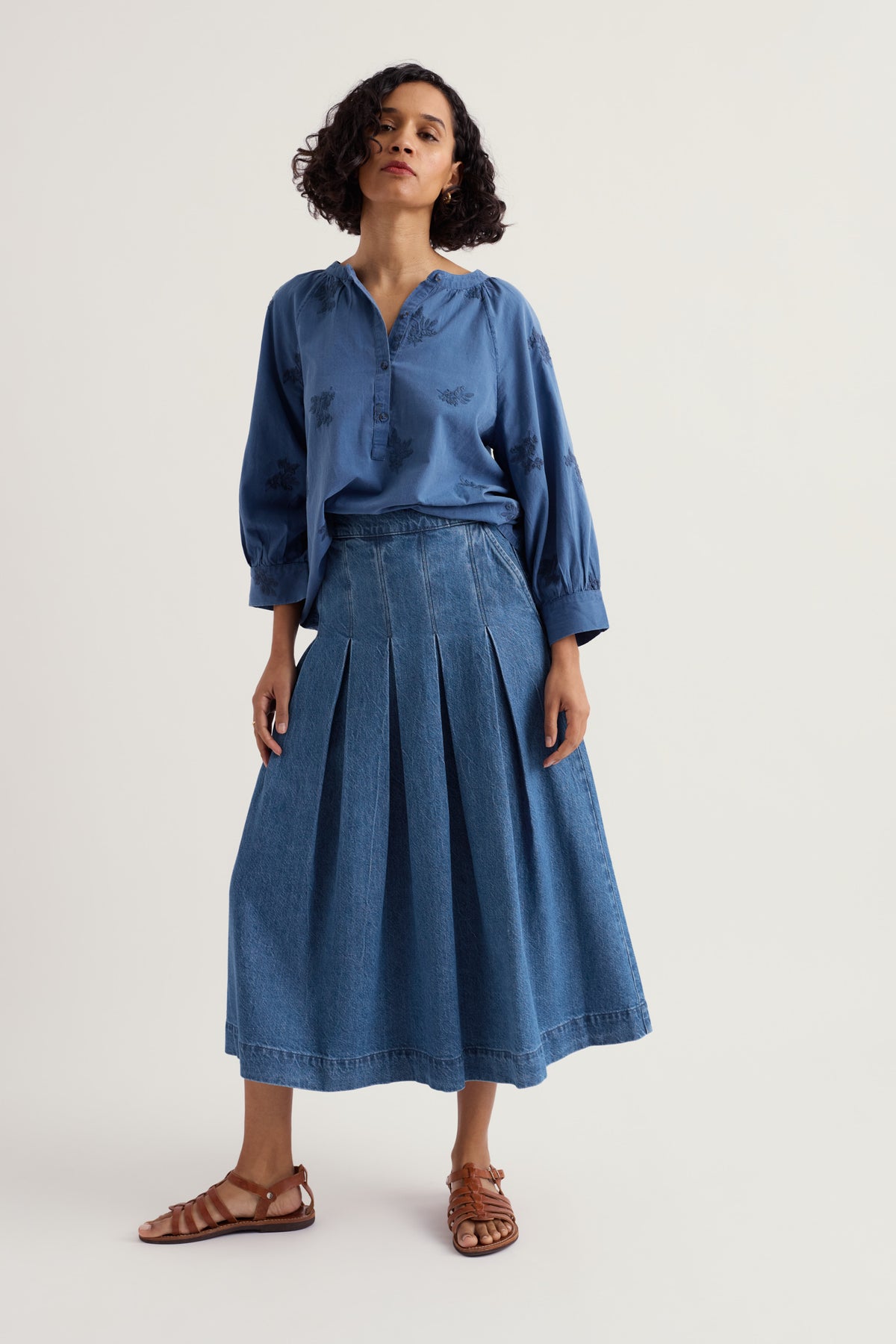 Rosewall A-line Midi Skirt