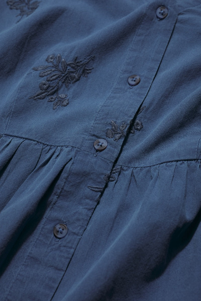 Fowen Embroidered Shirt-Style Dress
