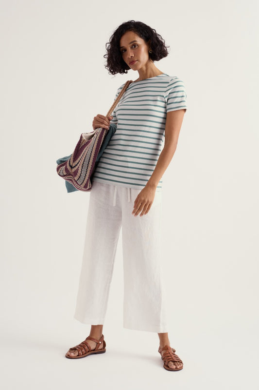 Tide Flow Wide Leg Linen Crops